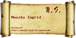 Meszko Ingrid névjegykártya